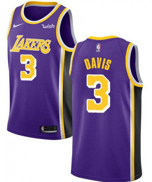 Men's Los Angeles Lakers #3 Anthony Davis Purple NBA Stitched Jersey
